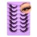ALICE Fox Eye Lashes Fluffy Manga False Eyelashes 3D Wispy Cat Eye Lashes Wispy Anime Eyelashes Spiky Cosplay Fake Eye Lashes Pack 7 Pairs A001-Fluffy Fox Manga