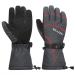 VELAZZIO Ski Gloves - Eco Friendly Winter Gloves with Dupont Sorona, Waterproof Breathable Touchscreen Gray Red Medium