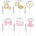 Gyufise 36 Pack It's a Girl Cupcake Toppers with Bow Dress Love Heart, Glitter Cake Picks for Baby Shower & Birthday Party - Pink - Buy Online on GoSupps.com