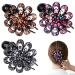 WYCHUN 3PCS Womens French Curved Duckbill Hair Clips for Women Flower Rhinestone Hair Barrettes for Thick Hair Multi-colored
