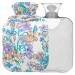 Naanle vintage flower hot water bottle with reference warm and cold therapy Transparent hot water bottle 1l heat bottle for bed hand feet warmer pain relief