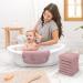 Baby Waves Musselin Cotton Washcloths - Soft Absorbent Large 25.4x25.4 cm for Newborns & Toddlers - Perfect Shower Gift in Mauve/Mallow Color - Buy Online on GoSupps.com