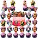 25 Pcs Cartoon Birthday Cake Toppers and Cupcake Toppers - Theme Party Decorations Supplies (hzw duo)