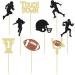 24Pcs Rugby Ball Cupcake Toppers Glitter Trophy American Football Cupcake Picks Touchdown Player Cake Decorations for Super Bowl Rugby Sports Theme Baby Shower Kids Birthday Party Supplies Style 3 - Buy Online on GoSupps.com