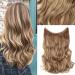 Silk-Co hair extension with rubber band adjustable Secrets hair part synthetic extensions with cord invisible corrugated extensions for women light brown mix blond 50cm 50 cm light brown mix blonde