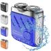 Beard Shaver Traveler Mini and Portable Suitcase Design Shaver Traveler Mini and Portable Suitcase Design Double-Ring Magnetic Cutter 2024 Men's Favorite Portable Mini Electrict Shaver (Blue)