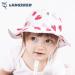 LANGZHEN Baby Girls Sun Protection Hat with Chin Strap | Adjustable Toddler Kids Wide Brim Play Hat | White -Strawberry 6-12 Months - Buy Online on GoSupps.com
