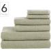 Nate Home by Nate Berkus 6-Piece Cotton Towel Set | Soft & Absorbent Bath Towels, Hand Towels, & Washcloths - Lichen (Sage) Sage Bath Set 6pc - Buy Online on GoSupps.com