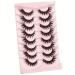 Gmagictobo Mink Cat Eye Fluffy False Eyelashes - D Curl Russian Strip Lashes (8 Pairs) | Soft Wispy Multipack for Stunning Eyes - Buy Online on GoSupps.com