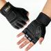 Glofit Workout Gloves with Wrist Wrap Support for Women & Men, Weight Lifting Gloves Fingerless Gym Gloves for Cycling, Training, Push-up Medium