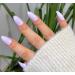 TEN NAILS 24pcs Stiletto False Nails Almond Fake Nails Acrylic Long Tips 12 Sizes with Glue (Lilac) - Buy Online on GoSupps.com