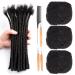 DAIXI 100% Real Human Hair Afro Kinkys Bulk 6 Inch 3 Packs 150G for Dreadlock Extensions Create Repair and Extend Handmade Permanent loc Extensions Can Be Dyed and Bleached including Free Needles and Comb 6 Inch 150 G A...