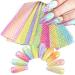 Fish Scales Nail Art Foils Colorful Nail Foil Transfer Stickers Decals Holographic Laser Line Mermaid Nail Art Design for Women Girls Manicure Tips Decorations Bright Colors Nail Art Film (10 Sheets)