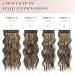 Feshfen Clip-In Hair Extensions - 4PCs Synthetic Wavy Extensions Chocolate Brown & Caramel Blonde Highlights - 50 cm for Women - Buy Online on GoSupps.com