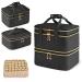 BAGMIND Nail Polish Organizer Three-Layers Nail Polish Organizer Case with Detachable Nail Machine Compartment 3 in 1 Portable Nail Polish Holder Organizer Case Black
