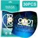 BEUU 30PCS 2021 Happy New Year Disposable_Face_Mack for Adults 3-ply Non-Woven Fabric with Elastic Earloops Fireworks Camouflage Face Bandanas for Women Men Face Balaclava - Buy Online on GoSupps.com