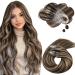Moresoo real hair extensions microring brown human hair blond 35 cm 1g/s remy loop micro ring hair extension 50g cold fusion easy loop extensions real hair microrring dark brown with caramel blonde 35 cm 1.Microring #p4/27