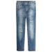 KIDSCOOL SPACE Baby Little Boys Jeans Elastic Band Inside Straight Fit Ripped Denim Pants 7-8 Years Deepblue-2583