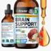 BIO KRAUTER Brain Support Mushroom Supplement - Lions Mane Cordyceps and Reishi Liquid Extract - Mushroom Tincture - Vegan Alcohol & Sugar Free Drops 4 Fl.Oz.