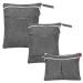 Damero 3pcs Wet Dry Bag for Cloth Diapers Nappy Bag Daycare Organiser Bag Travel Diaper Organiser Bag with 2 Zippered Pockets for Baby Diaper Travel Beach Pool Gym Bag Gery 3 Count (Pack of 1) Grey