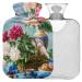 Naanle oil painting Bird Flowers Heat bottle Mit Transparent Warm Flap 2l Large Heat bottle for Bed Handfoot Warmer Pain Relief Heat and Cold Therapy