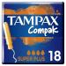 Tampax Compak Super+ tampons with applicator 18x leak protection and discretion feel clean