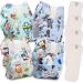 Littles & Bloomz Pocket Reusable Nappies Baby Diaper Newborn and Premature 4 Newborn Nappies 4 Newborn Microfibre Inserts NB-401MF4