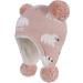 LANGZHEN Polar Bear Pink Winter Hat for Baby Boys Girls 6-12 Months | Earflap Knit Warm Cap with Fleece Lining - Buy Online on GoSupps.com