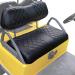 NOKINS Golf Cart Diamond seat Cover for Club Car EZGO Yamaha, Golf cart Vinyl seat Cover with Black Stitching D Type For DS Front - (Black Stitching)