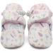 Dotty Fish Cotton Baby Booties with Suede Sole | Warm Fleece Lining | Non-Slip Pram Shoes | Stay On Slippers | 12-18 Months Soft Pink With Butterflies - Buy Online on GoSupps.com