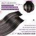 Laavoo Real Hair Tape Extensions - Ombre Black & Silver Balayage - Invisible Tape-In Remy 40cm 50g 20pcs #1B/1B & #1B/S/1B - Buy Online on GoSupps.com