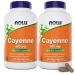 Now Cayenne (Capsicum annuum) 500 mg 360 Veg Capsules (Pack of 2)