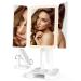 Makeup Mirror with Lights and Magnification, Trifold Lighted Makeup Mirror White Trifold