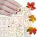 Kalolary autumn nail ticker self -adhesive 12 pieces autumn 3D nail sticker different patterns maple leaves pumpkin squirrel sunflower for women girls diy nail decoration