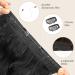 FESHFEN 20 Inch Black Invisible Wire Hair Extensions - Long Wavy Synthetic Hair Piece with Adjustable Transparent Wire and Clips for Women - Buy Online on GoSupps.com