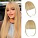 Clip In Bangs-Fake Bangs Hair Clip Ash Blonde Clip On Bangs Real Human Hair Air Curtain Bangs For Women Clips Wispy Bangs Hair Extensions Fringe With Temples Hairpieces Curved Bangs For Daily Wear Wispy Ash Blonde