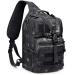G4Free Tactical Sling Backpack Large Military Shoulder Bag Crossbody Bag for Outdoor Sports Camping Hiking Cp Black
