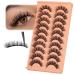 Magnetic Eyelashes Cat Eye Wispy Lashes Magnetic False Eyelashes with Applicator No Glue Needed Natural Strip Lashes Durable 1 Pair Magnetic Lashes