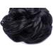 Women Messy Hair Scrunchy Scrunchie Bun Up Do Hair Piece Hair Ribbon Ponytail Hair Extensions Wavy Messy Dark Black - Buy Online on GoSupps.com