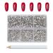 KIMSHINY 7200pcs Flatback Rhinestones Kit  Mixed 6 Sizes Non Hotfixed White Rhinestones for Nails Gems  Clear Rhinestones for Nails Set Craft Crystals with a Picking Pen (SS3-SS10  Crystal Clear)