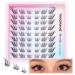 Cat Eye Cluster Lashes Natural Individual Eyelashes 14mm Fox Eye Lash Clusters CC Curl Left Right Wispy Eyelash Clusters Russian False Lashes Individual Cluster by TOOCHUNAG Natural Wispy