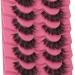 Fanxiton 5D Fluffy Crossed Mink Lashes - 7 Pairs 20mm Faux Mink Eyelashes with Clear Band - Buy Online on GoSupps.com