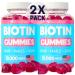 (2 Pack) Biotin Gummies 10000mcg Gummies for Healthy Hair Skin Nails - Vegetarian Pectin-Based Non-GMO - Hair Nails and Skin Vitamins for Men Women Kids - 120 Biotin Gummies for Hair Growth