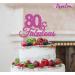 LissieLou 80 & Fabulous Birthday Cake Topper Decoration Glitter Card Made in the UK - Hot Pink - Buy Online on GoSupps.com