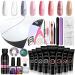 Phoenixy Poly Nail Gel Kit - 8 Colors Extension Set with 36W LED UV Lamp | Manicure Starter Kit for Women - Bahamas Sand Beach - Buy Online on GoSupps.com