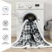 Plaid Sherpa Throw Blanket 60 x 80 - Reversible Fluffy Fleece Blanket for Couch, Bed, Sofa - Cozy & Soft Blanket for Adults - Grey - Buy Online on GoSupps.com
