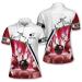 LASFOUR Custom 3D Heartbeat Pulse Line Pink Bowling Shirts for Women, Funny Bowling Team Shirts for Women Dt26