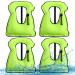 4 Pcs Inflatable Snorkel Vest Adults, Portable Swim Vest Jackets, Adjustable Kayaking Jackets Safety Vests for Snorkeling Swimming Diving Surfing Fluorescent Green