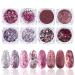 Gzmayuen 16Pcs Holographic Nail Glitter Powder Set - Chunky Sequin Flakes for Stunning Nail Art - Pink Violet Red - Buy Online on GoSupps.com