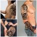 Yazhiji 36 Sheets Temporary Tattoos Stickers - 12 Arm & Chest Tattoos + 24 Tiny Black Designs for Men and Women - Buy Online on GoSupps.com